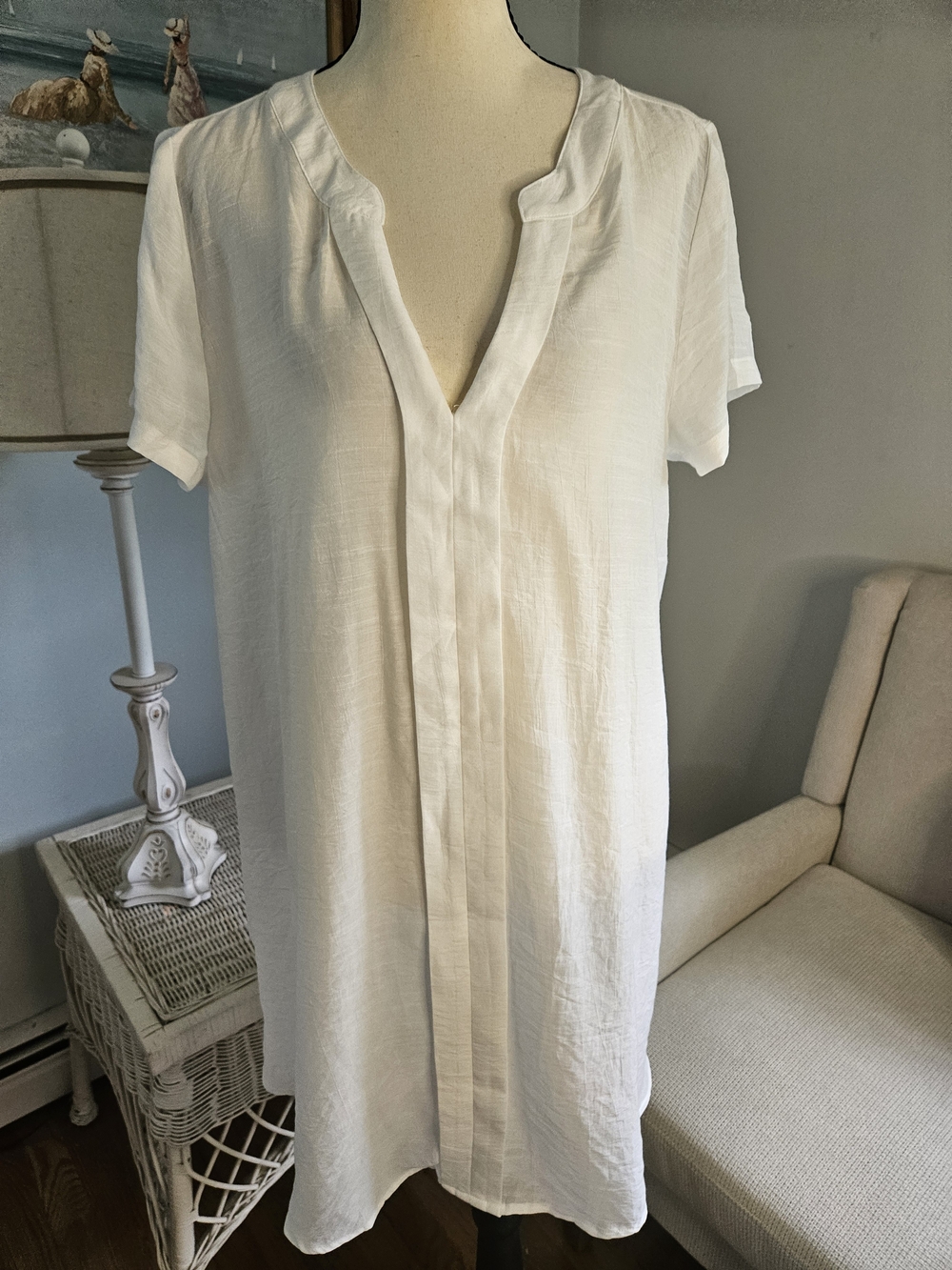 Cupshe White V-Neck Midi Dress P32